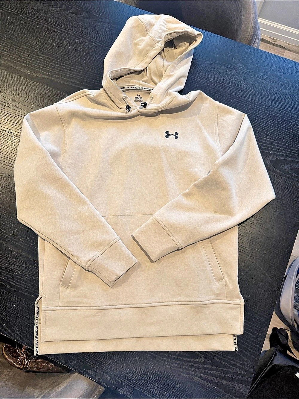 Under Armour UA Icon Fleece Taped Hoodie Cream Small